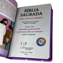 Bíblia Das Meninas Corajosas Lilás Letra Gigante Infantil Capa Dura Com Harpa Feminina Arc