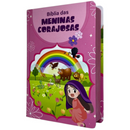 Bíblia Das Meninas Corajosas Rosa Letra Gigante Infantil Capa Dura Com Harpa Feminina Arc