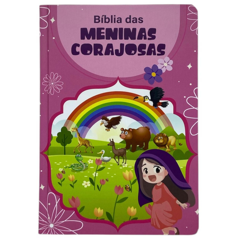 Bíblia Das Meninas Corajosas Rosa Letra Gigante Infantil Capa Dura Com Harpa Feminina Arc
