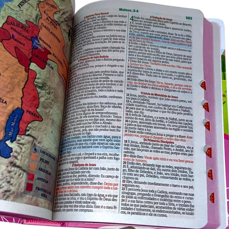 Bíblia Das Meninas Corajosas Rosa Letra Gigante Infantil Capa Dura Com Harpa e Índice Feminina Arc