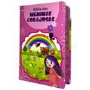 Bíblia Das Meninas Corajosas Rosa Letra Gigante Infantil Capa Dura Com Harpa e Índice Feminina Arc