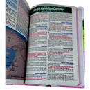 Bíblia Das Meninas Corajosas Rosa Letra Gigante Infantil Capa Dura Com Harpa e Índice Feminina Arc