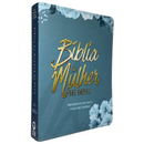 Bíblia De Estudo Mulher de Deus Aqua Letra Hipergigante Capa Flexível Com Harpa e Índice Arc