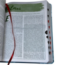 Bíblia De Estudo Mulher de Deus Aqua Letra Hipergigante Capa Flexível Com Harpa e Índice Arc