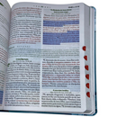 Bíblia De Estudo Mulher de Deus Aqua Letra Hipergigante Capa Flexível Com Harpa e Índice Arc