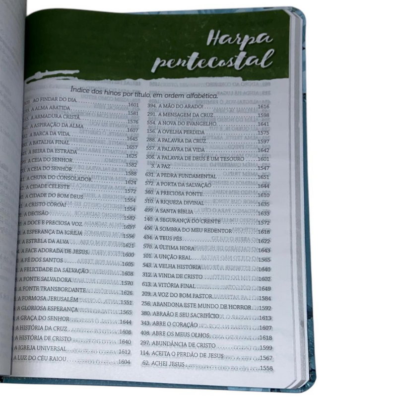 Bíblia De Estudo Mulher de Deus Aqua Letra Hipergigante Capa Flexível Com Harpa e Índice Arc