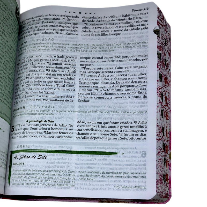 Bíblia De Estudo Mulher de Deus Rosa Letra Hipergigante Capa Flexível Com Harpa e Índice Arc