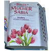 Bíblia Da Mulher Sábia Aqua De Estudo Letra Hipergigante Capa Flexível Com Harpa e Índice Feminina Arc