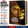 Bíblia Sagrada Masculina Capa Dura Com Harpa Color Arc Leão Levantado Por Deus Letra Hipergigante