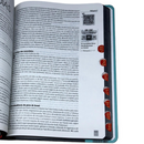 Bíblia Cruz Menta Letra Normal Capa Dura Masculina e Feminina Com Índice Ntlh