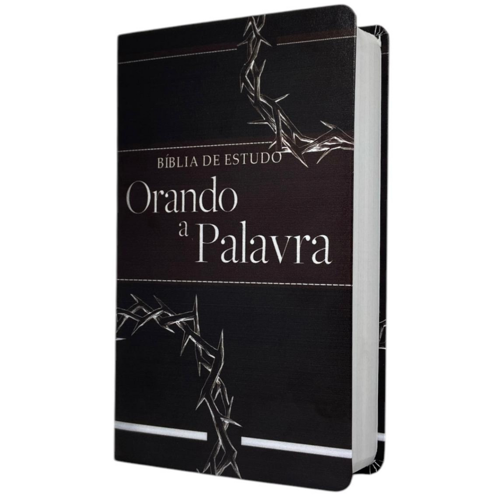 Bíblia Orando a Palavra Com Estudo Letra Gigante Capa Flexível Com Harpa Masculina Arc