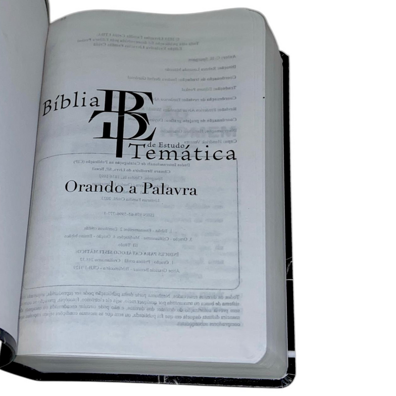 Bíblia Orando a Palavra Com Estudo Letra Gigante Capa Flexível Com Harpa Masculina Arc