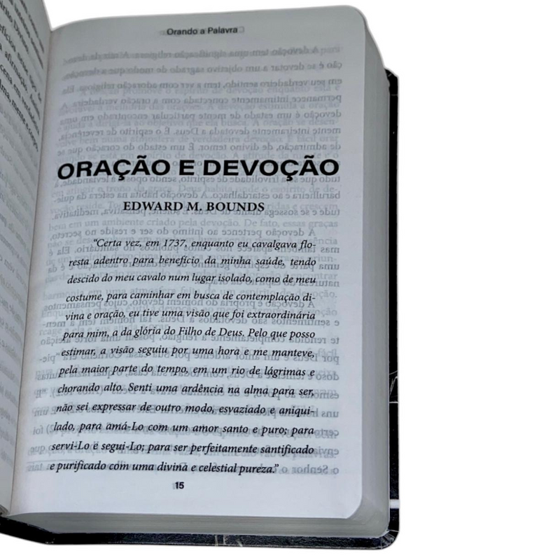 Bíblia Orando a Palavra Com Estudo Letra Gigante Capa Flexível Com Harpa Masculina Arc