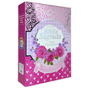 Bíblia Cor Pink Letra Hipergigante Capa Laminada Com Harpa Índice Caixa e Caneta Feminina Arc