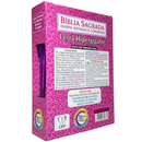 Bíblia Cor Pink Letra Hipergigante Capa Laminada Com Harpa Caixa e Caneta Feminina Arc