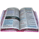 Bíblia Cor Pink Letra Hipergigante Capa Laminada Com Harpa Caixa e Caneta Feminina Arc