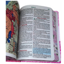 Bíblia Cor Pink Letra Hipergigante Capa Laminada Com Harpa Caixa e Caneta Feminina Arc