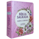 Bíblia Poá Letra Grande Capa Dura Com Harpa e Índice Feminina Arc