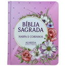 Bíblia Poá Letra Grande Capa Dura Com Harpa Feminina Arc
