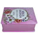 Bíblia Poá Letra Grande Capa Dura Com Harpa Feminina Arc