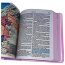 Bíblia Poá Letra Grande Capa Dura Com Harpa Feminina Arc