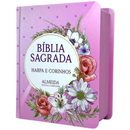 Bíblia Poá Letra Grande Capa Dura Com Harpa Feminina Arc