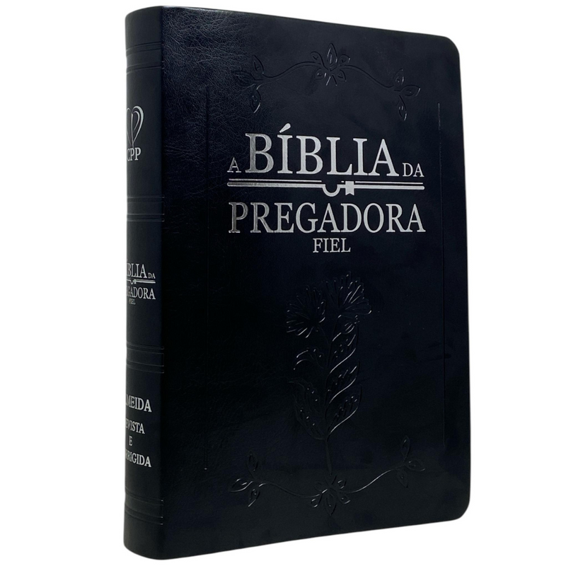 Bíblia Da Pregadora Fiel Preta Com Estudo Letra Gigante Capa Flexível Com Índice Feminina Arc