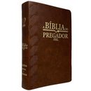 Bíblia Do Pregador Fiel Marrom Com Estudo Letra Gigante Capa Flexível Com Índice Masculina Arc