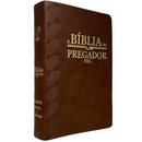 Bíblia Do Pregador Fiel Marrom Com Estudo Letra Gigante Capa Flexível Masculina Arc