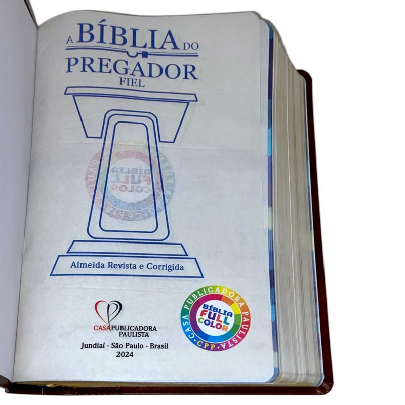 Bíblia Do Pregador Fiel Marrom Com Estudo Letra Gigante Capa Flexível Masculina Arc