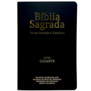 Kit 32 Unidades de Bíblia Cor Preta Letra Gigante Capa Semi Flexível Com Harpa e Índice Colorida Arc