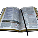 Bíblia PPM Preta Letra Gigante Capa Semi Flexível Com Harpa e Índice Colorida Arc