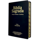 Kit 32 Unidades de Bíblia Cor Preta Letra Gigante Capa Semi Flexível Com Harpa e Índice Colorida Arc