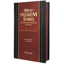 Bíblia Do Homem Sábio Com Estudo Letra Hipergigante Capa Dura Preta e Vermelha Com Harpa Masculina Arc