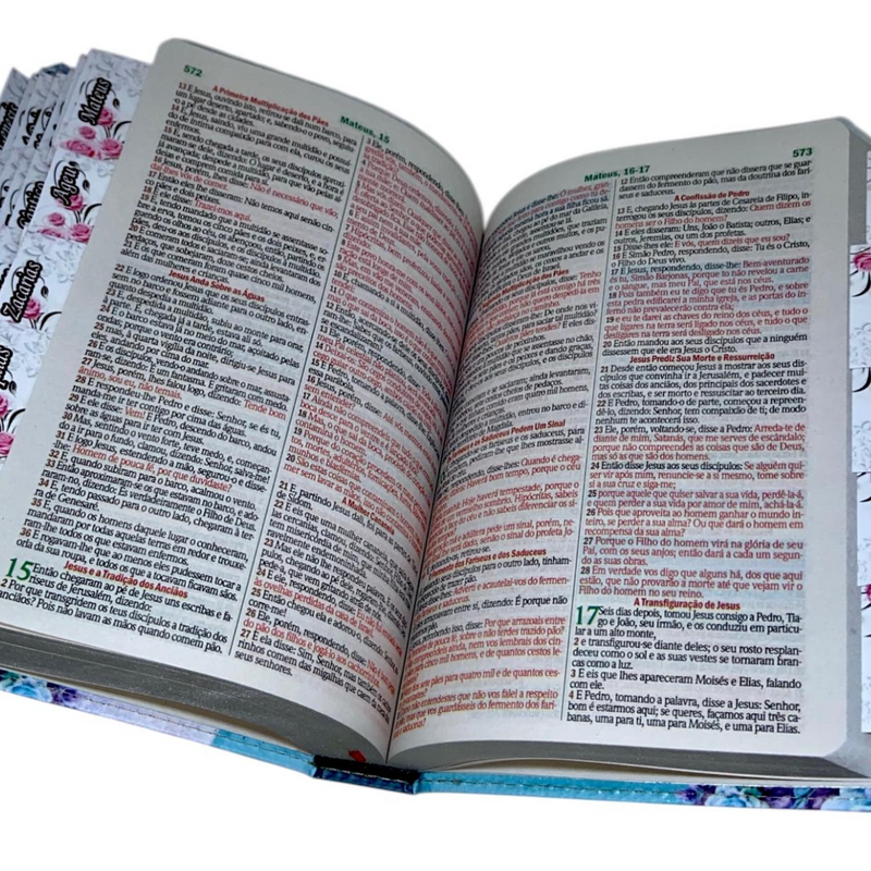 Bíblia Protegida Por Deus Letra Gigante Capa Flexível Com Harpa E Abas Coladas Feminina Arc