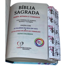 Bíblia Protegida Por Deus Letra Gigante Capa Flexível Com Harpa E Abas Feminina Arc