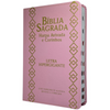 Bíblia Cor Rosa Letra Hipergigante Capa Flexível Com Harpa e Índice Colorida Arc