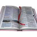 Bíblia Cor Rosa Letra Gigante Capa Flexível Com Harpa e Índice Colorida Arc