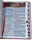 Bíblia Cor Rosa Letra Hipergigante Capa Flexível Com Harpa e Índice Colorida Arc