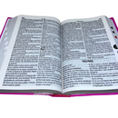 Bíblia Cor Pink Letra Jumbo Capa Coverbook Flexível Com Índice Feminina King James 1611