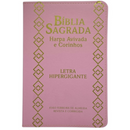 Bíblia Cor Rosa Letra Hipergigante Capa Flexível Com Harpa e Índice Colorida Arc