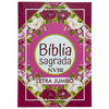 Bíblia Rosa Geométrica Letra Jumbo Capa Dura Com Índice Feminina Nvi