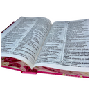 Bíblia Rosa Geométrica Letra Jumbo Capa Dura Com Índice Feminina Nvi