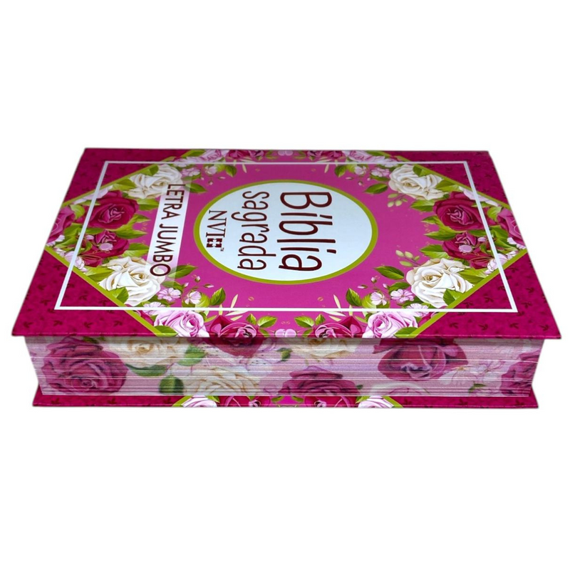 Bíblia Rosa Geométrica Letra Jumbo Capa Dura Feminina Nvi