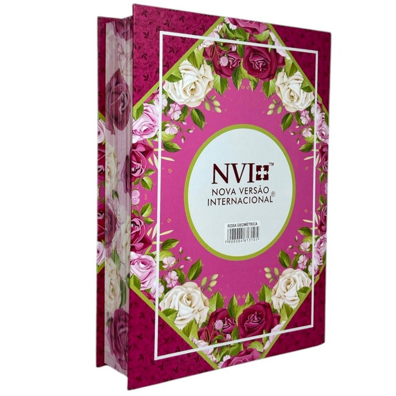 Bíblia Rosa Geométrica Letra Jumbo Capa Dura Feminina Nvi