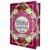 Bíblia Rosa Geométrica Letra Jumbo Capa Dura Feminina Nvi