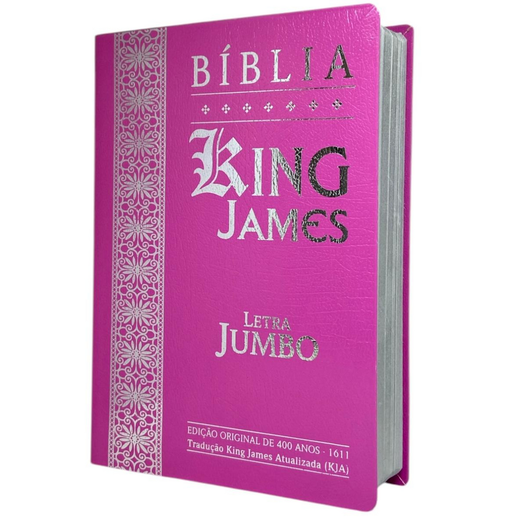 Bíblia Cor Pink Letra Jumbo Capa Coverbook Flexível Feminina King James 1611
