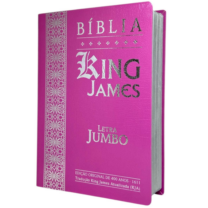 Bíblia Cor Pink Letra Jumbo Capa Coverbook Flexível Feminina King James 1611