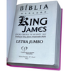 Bíblia Cor Pink Letra Jumbo Capa Coverbook Flexível Feminina King James 1611