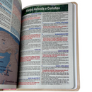 Bíblia Ramos Rose e Laranja Letra Gigante Capa Flexível Luxo Pu Com Harpa e Índice Feminina Arc